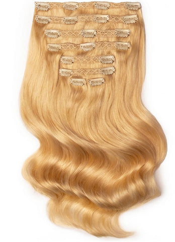 16 inch Deluxe Clip in Hair Extensions #27 Strawberry Blonde