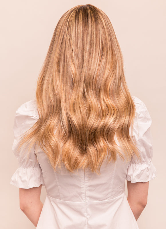 Clip in One Piece/ Volumizer Light Brown with Light Blonde Highlights