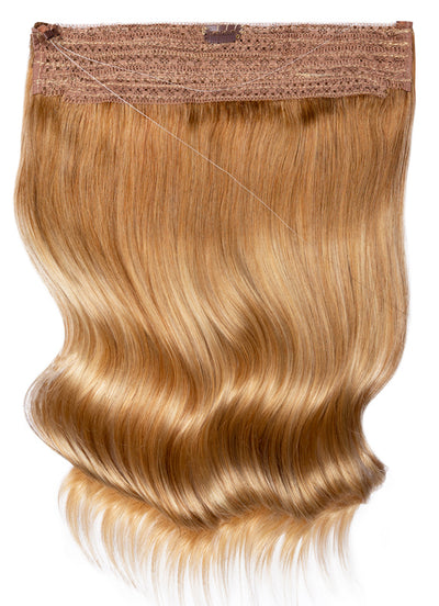 16 inch Halo Hair Extensions Light Brown & Blonde Balayage