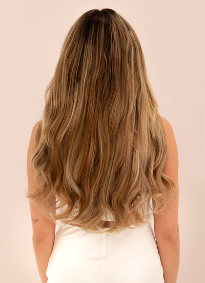 Clip in One Piece/ Volumizer in Brown & Blonde (Bronde) Balayage #F4A-4A8A613