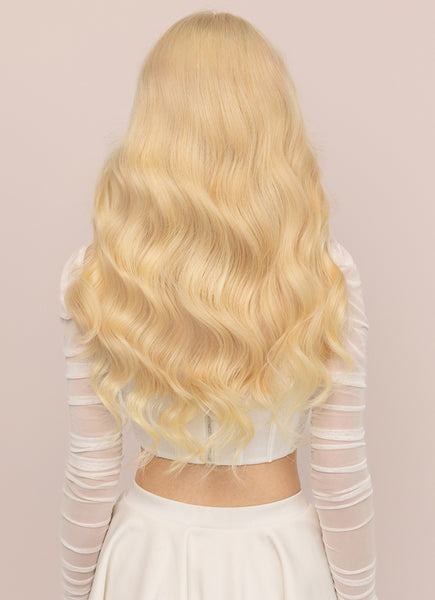 20 Inch Deluxe Clip in Hair Extensions #613 Bleached Blonde