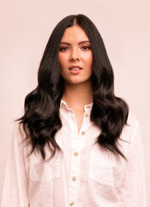 16 Inch Deluxe Clip in Hair Extensions #1B Natural Black