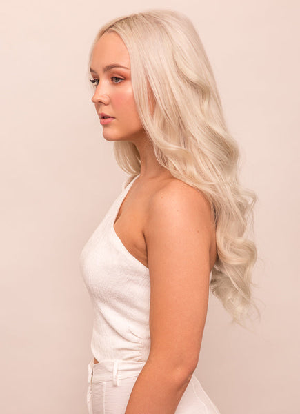 22 Inch Halo Hair Extensions #60W Platinum Blonde